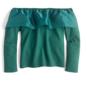 JCrew Organza Ruffles Off Shoulder Top